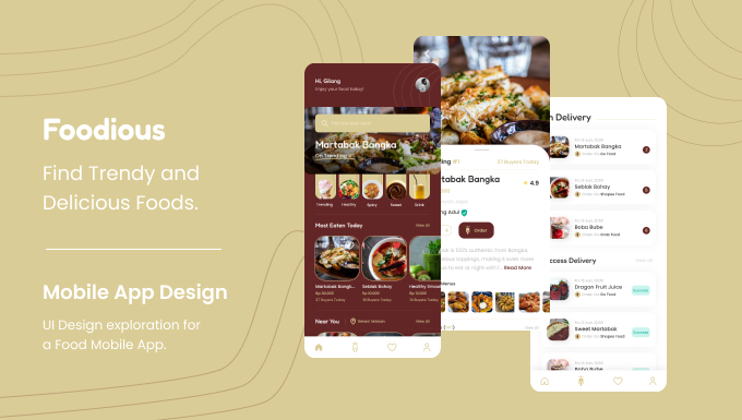Foodious Mobile App Design
